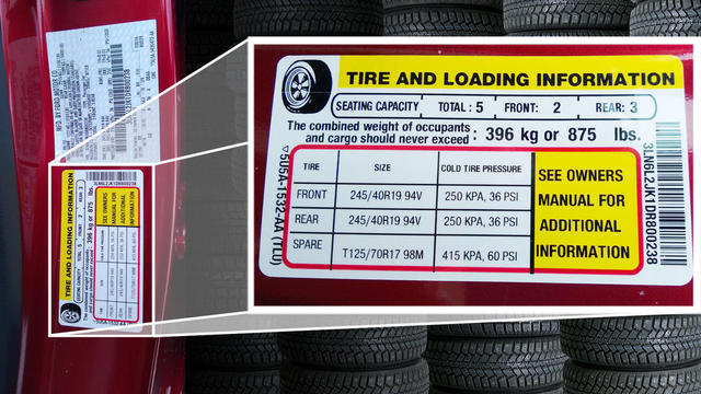 Example tire placard